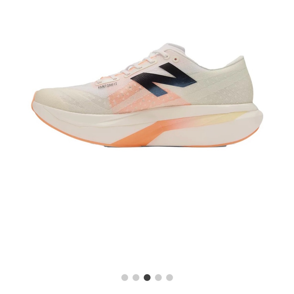 New Balance Women’s White and Peach Athletic Running Shoe